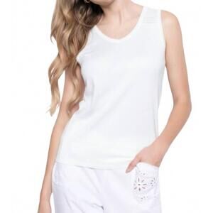 NEW PICADILLY knitted tank top in white